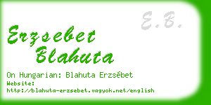 erzsebet blahuta business card